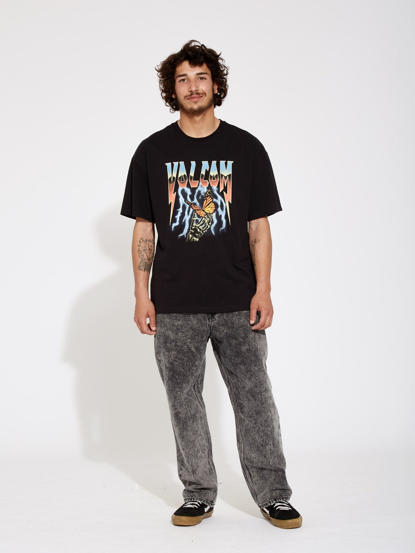 Volcom CatV T-Shirt Herren – Kurzarm, Schwarz, Größe XL