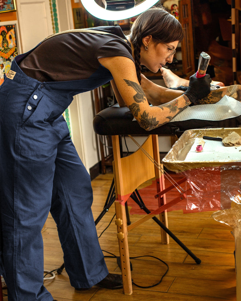 Full Cut Latzhose - Harbor Blue