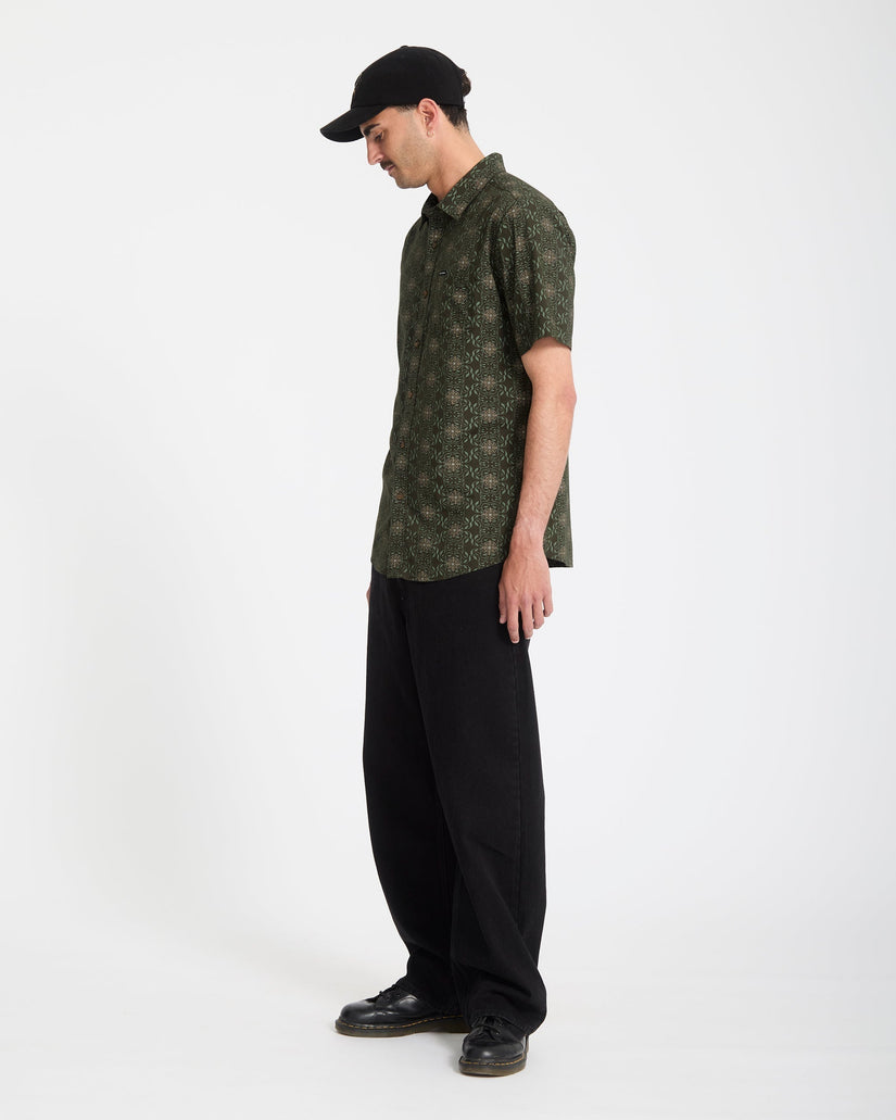 Scaler Stone Woven Hemd - Squadron Green