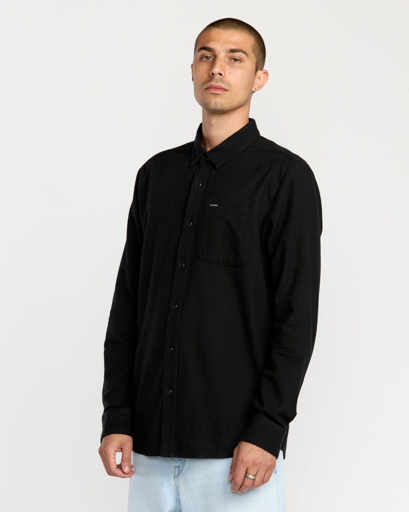 Caden Unifarbenes Hemd - Antique Black