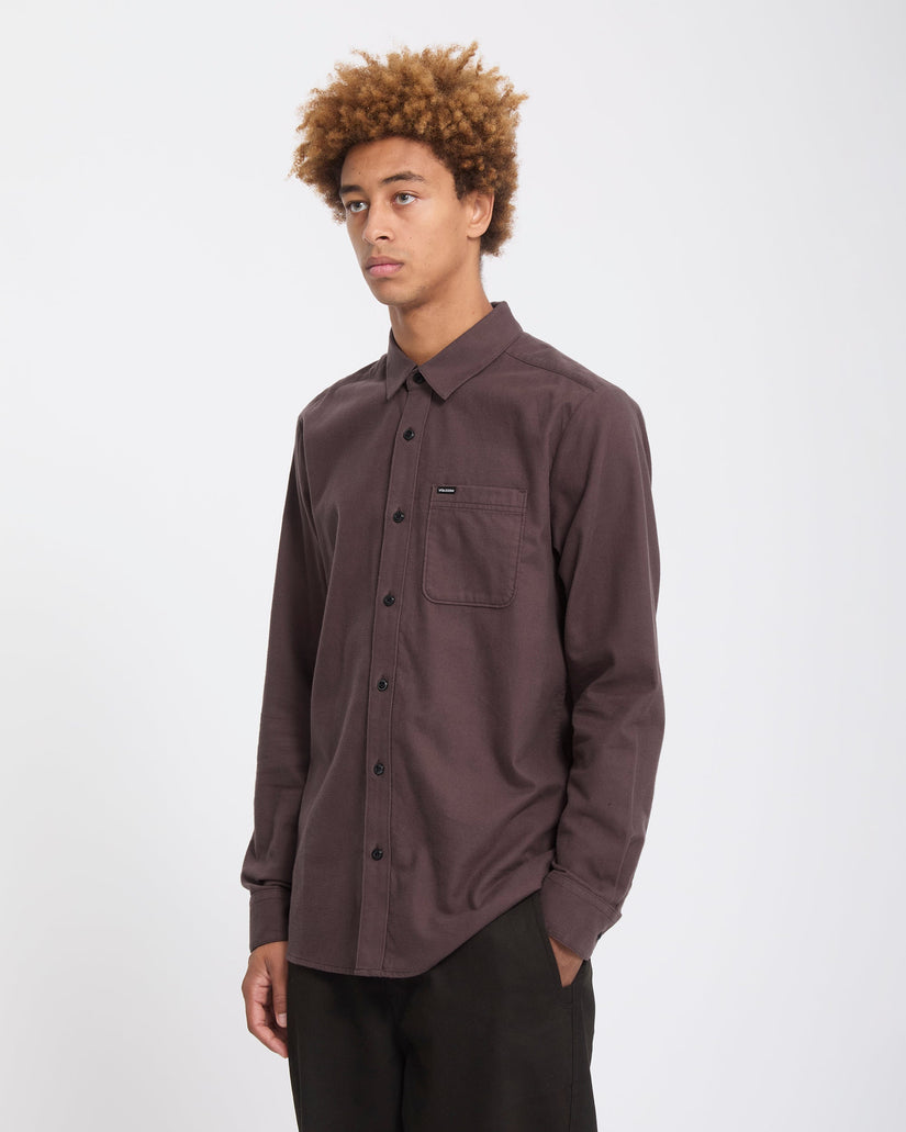 Caden Solid Hemd - Raisin