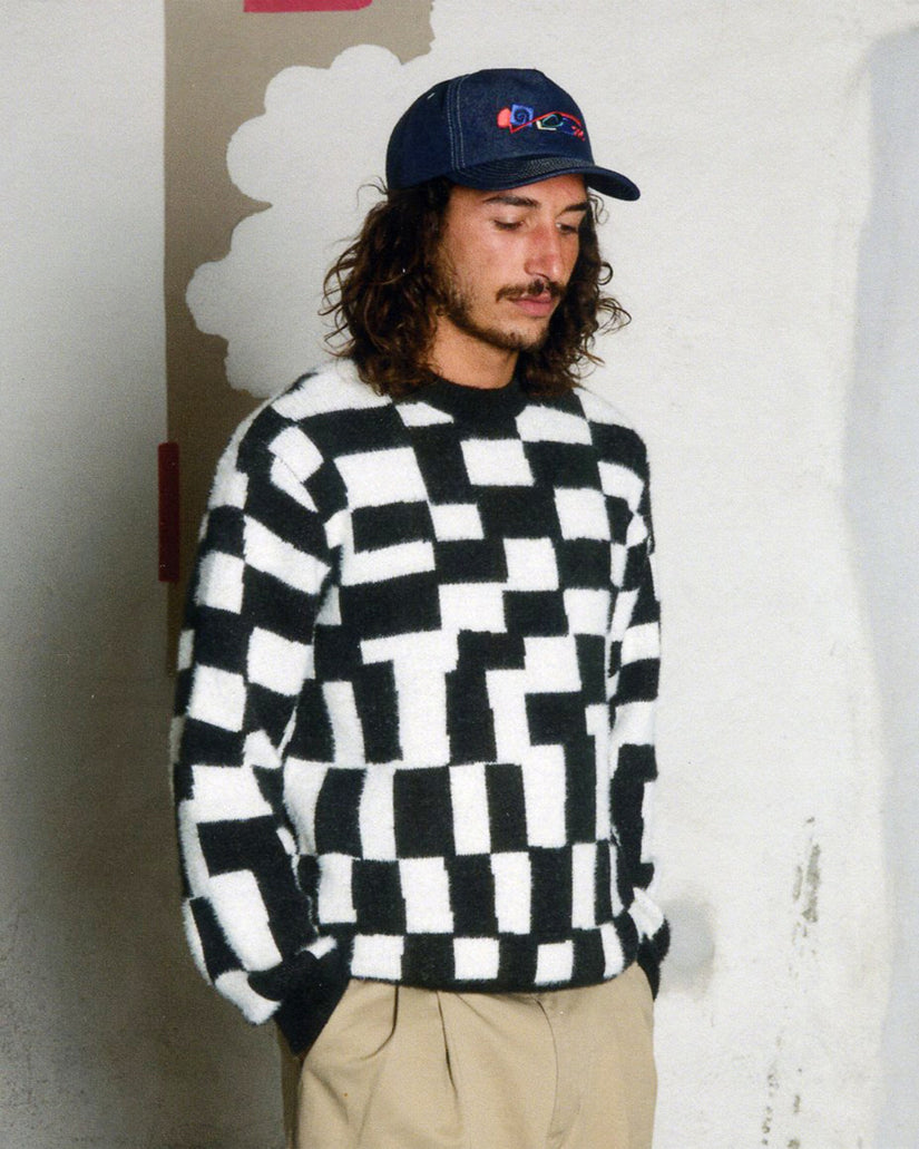 Carrau Check Pullover - Black