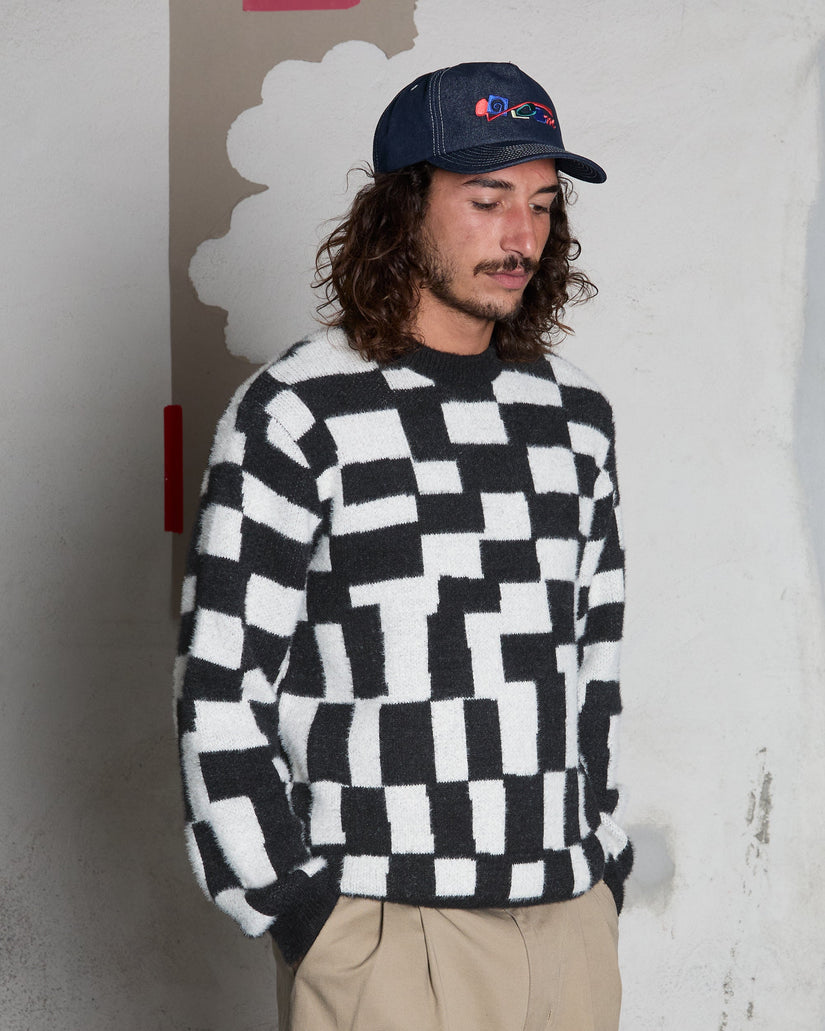 Carrau Check Pullover - Black