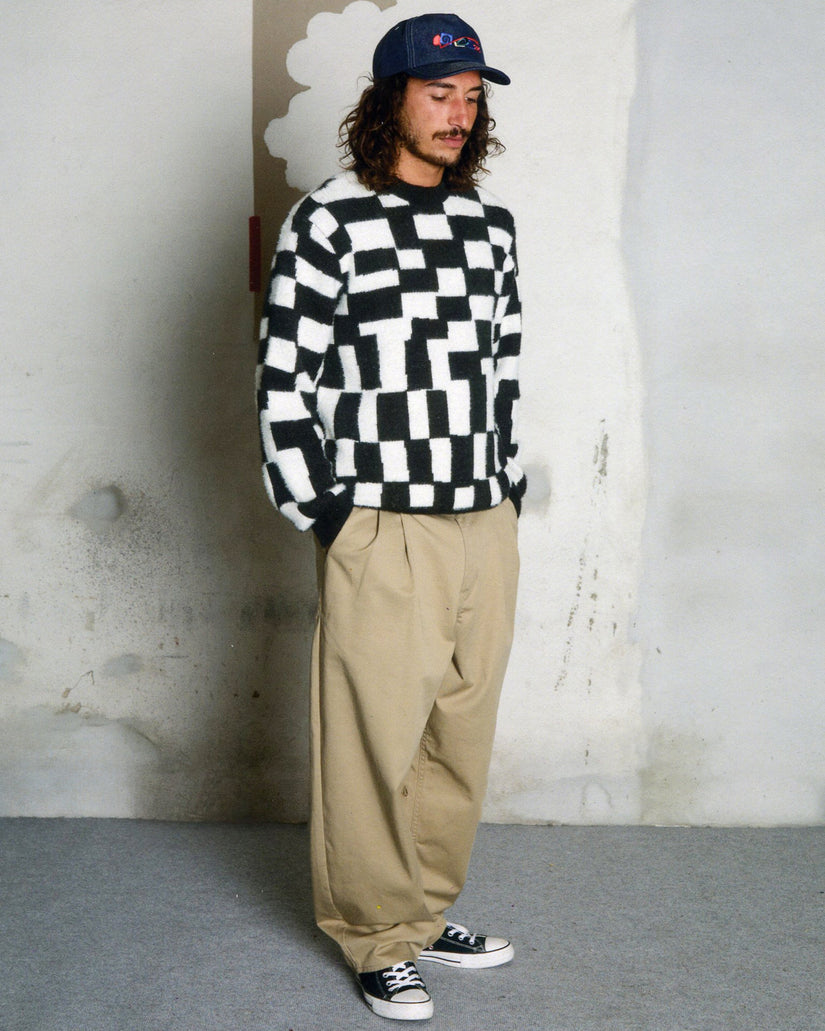 Carrau Check Pullover - Black