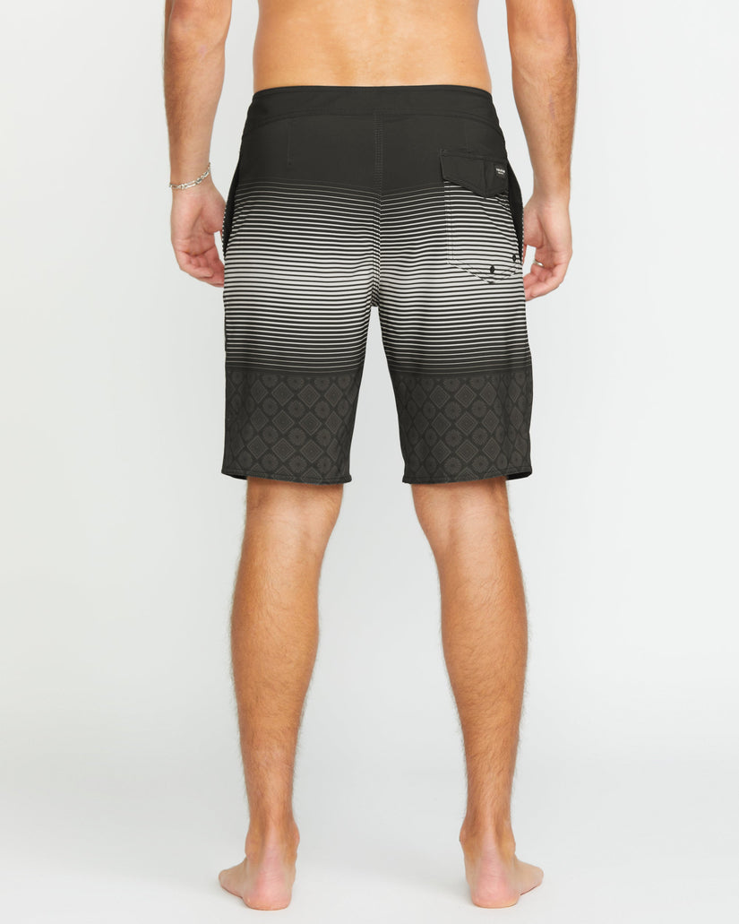 Lido Stripe Mod 20" Boardshorts - BLACK