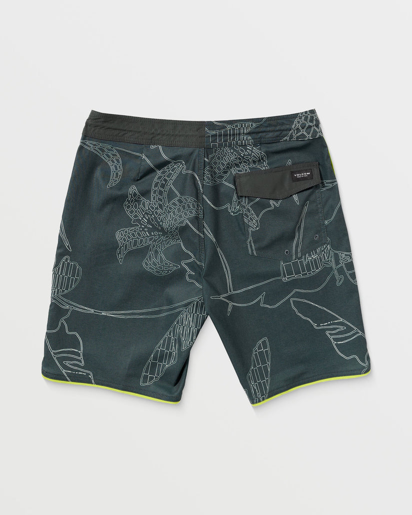 Mister Fib Scallop Stoney 19" Boardshorts - STEALTH