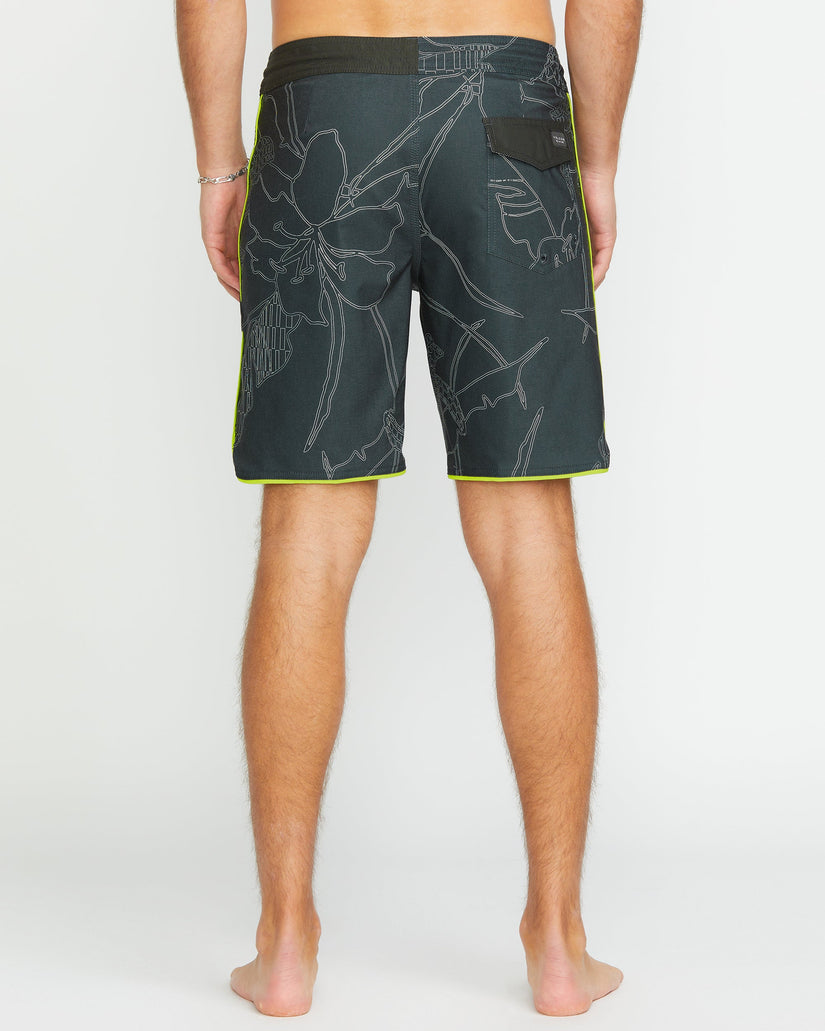 Mister Fib Scallop Stoney 19" Boardshorts - STEALTH