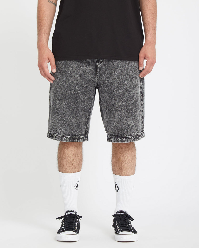 Freazy Loose Elasticated Waist 22" Shorts - LIGHT ACID BLACK