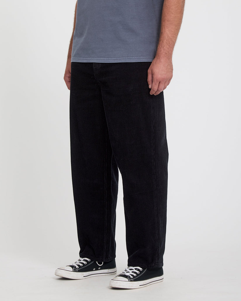 Billow Tapered Cordhose - Black