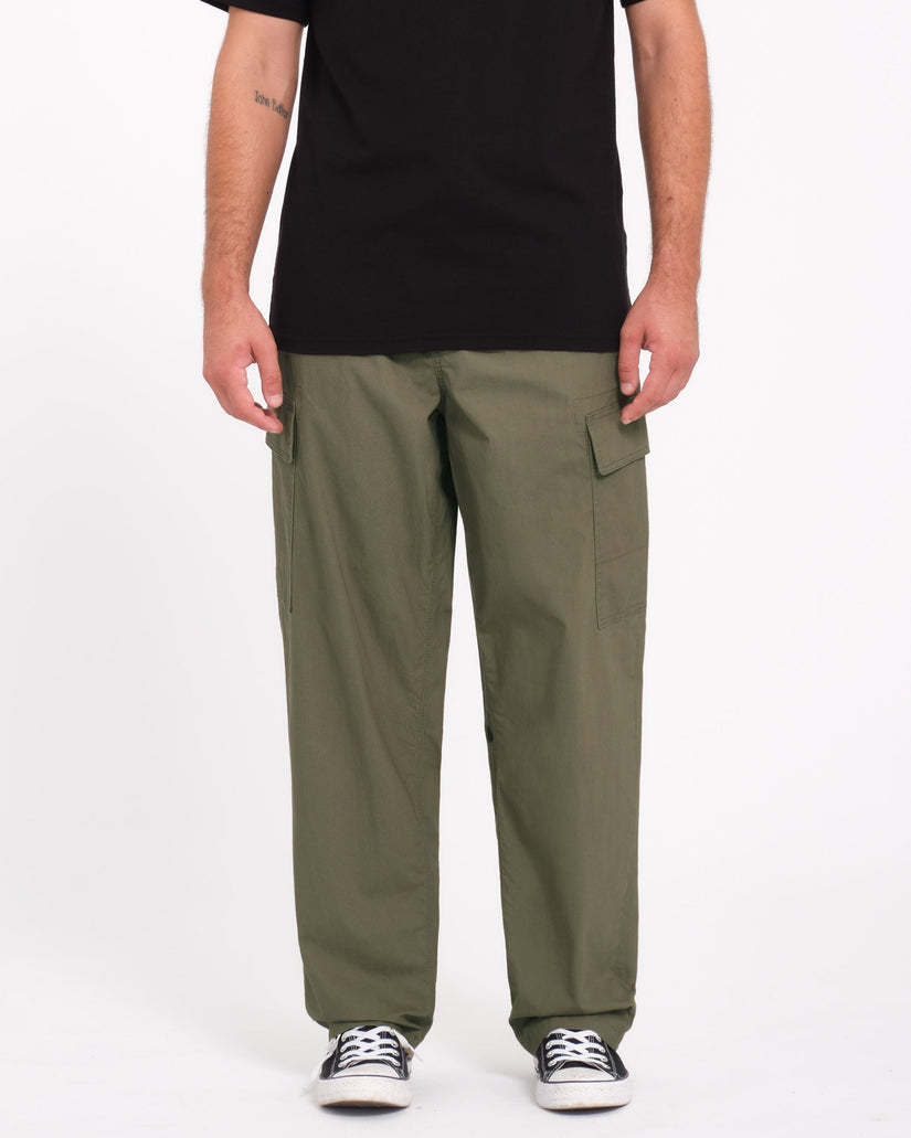 Billow Tapered Elasticated Waist Cargo - WINTERMOSS