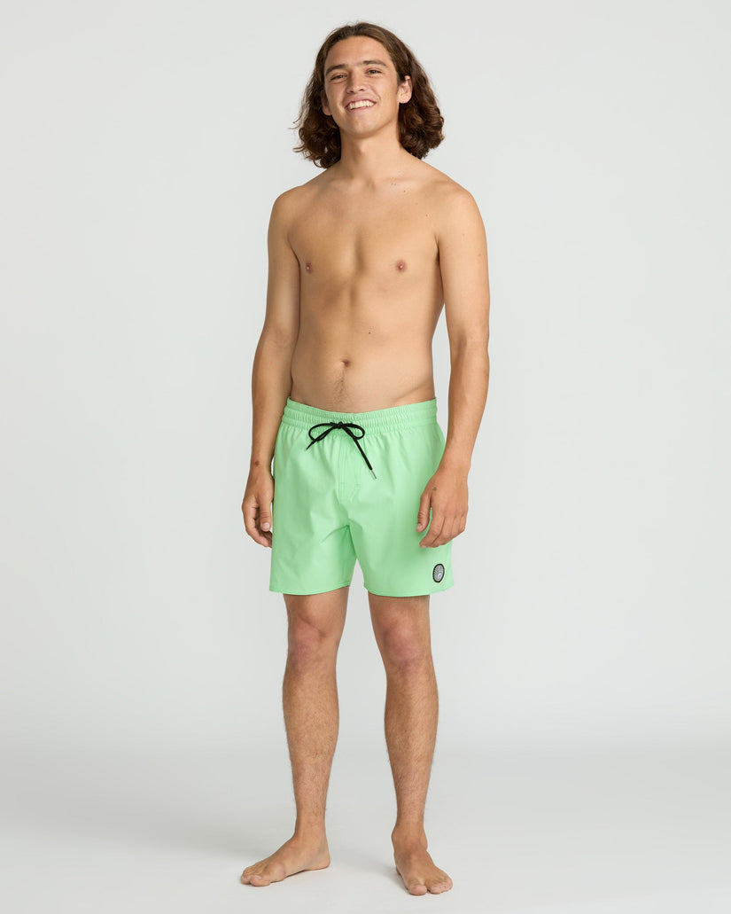 Lido Solid Trunk 16" Boardshorts - Jade Cream