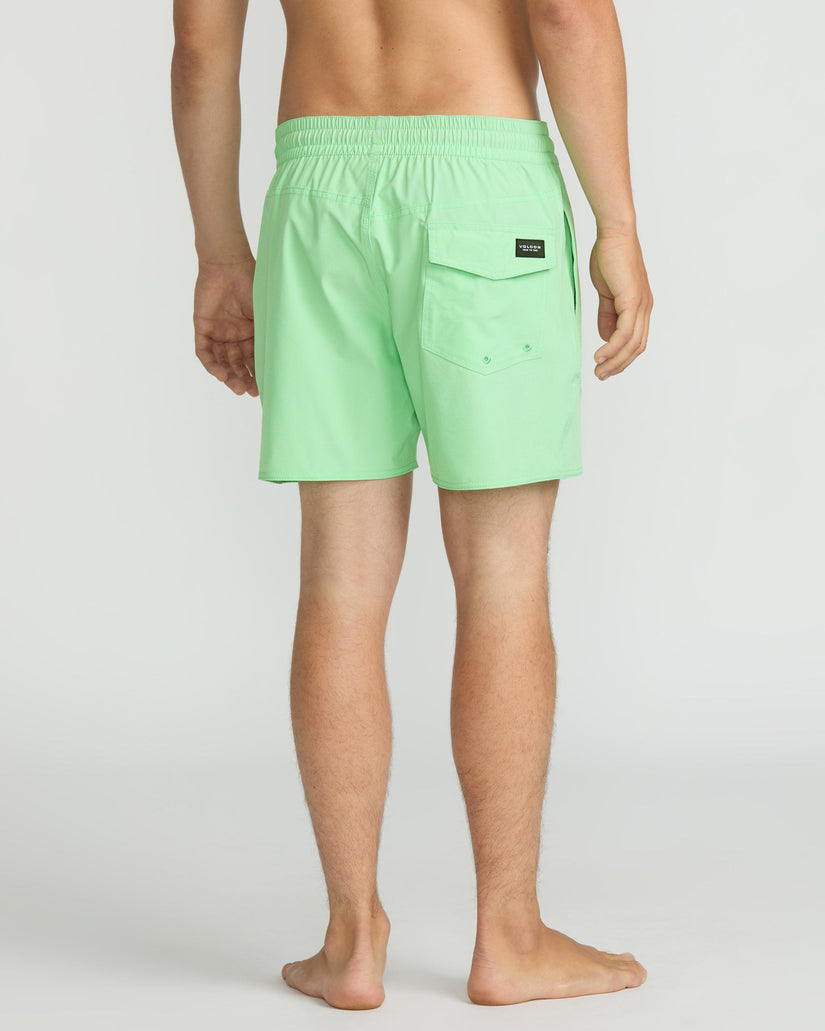 Lido Solid Trunk 16" Boardshorts - Jade Cream