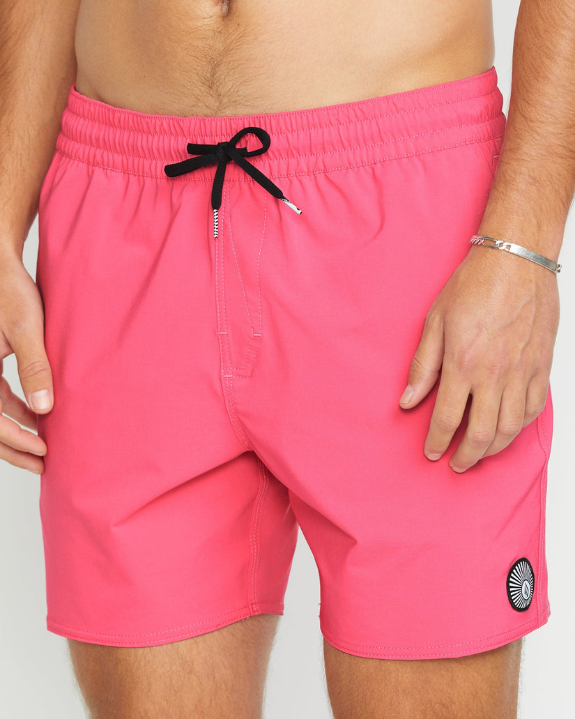 Lido Solid Trunk 16" Boardshorts - NEON PINK