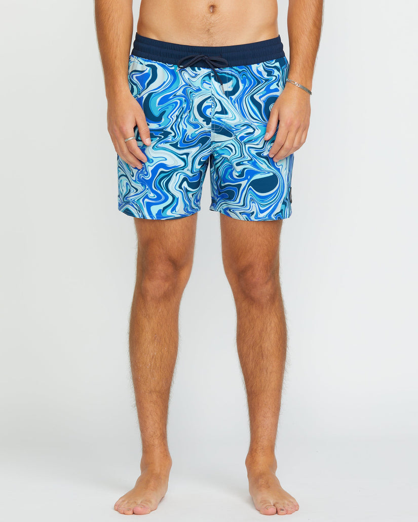 Lido Print Trunk 16" Boardshorts - NAVY