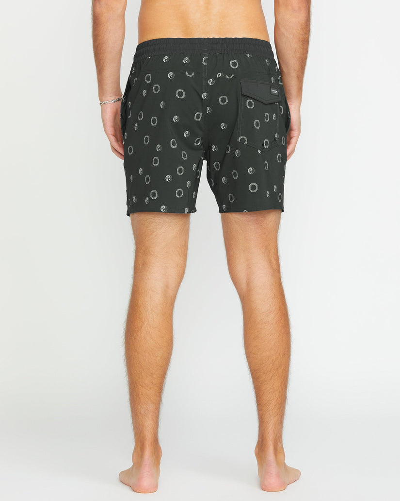 Lido Print Trunk 16" Boardshorts - STEALTH