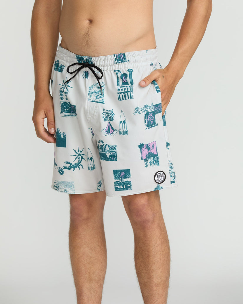 Psyche Cotton Trunk 17" Boardshorts - Stone