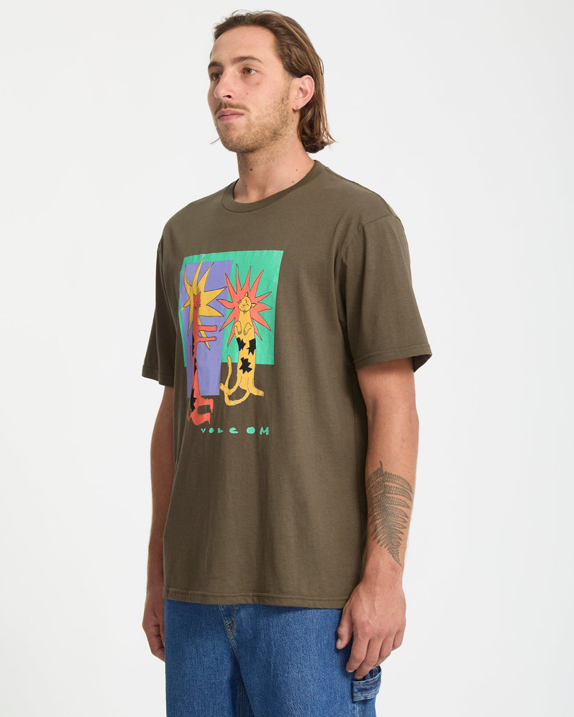 Longo Cats T-Shirt - Sage Leaf