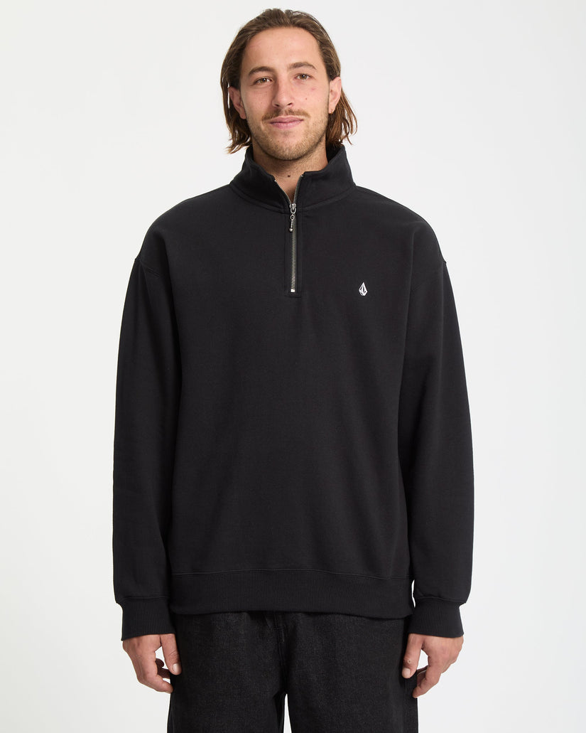 Single Stone Zip-Sweatshirt Mit - Black