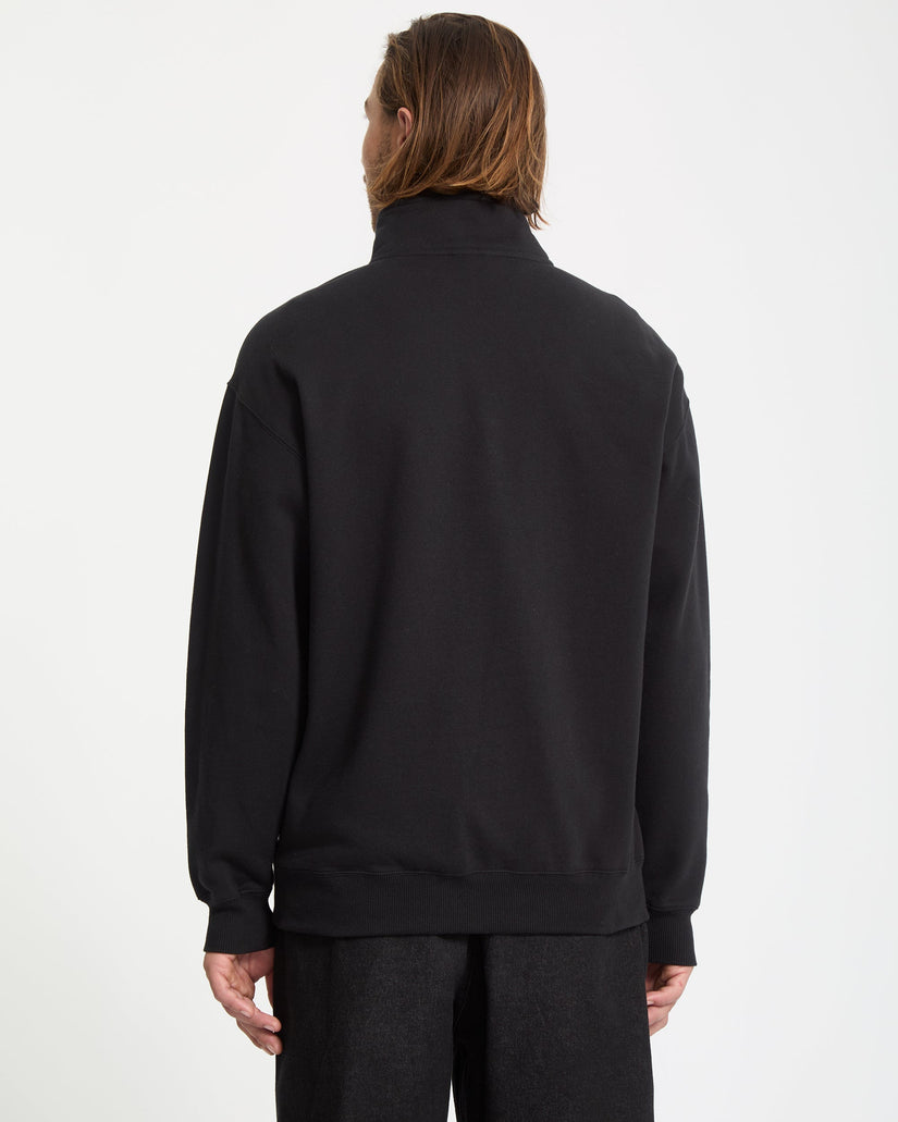 Single Stone Zip-Sweatshirt Mit - Black