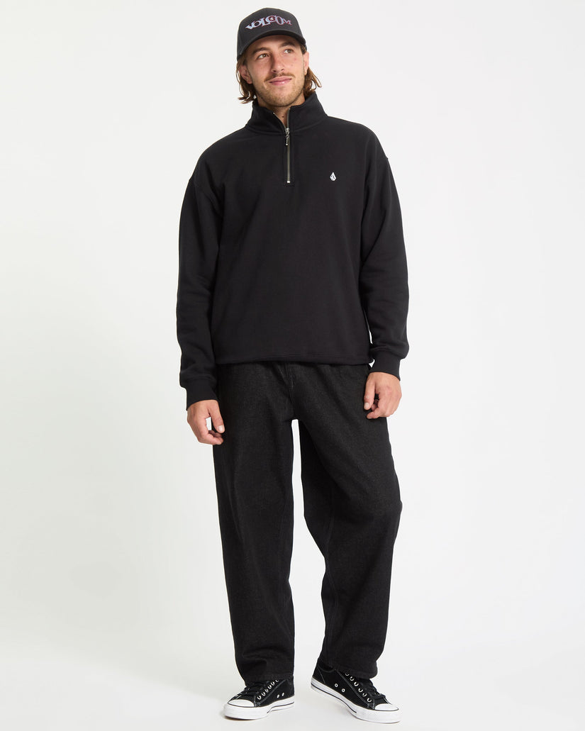 Single Stone Zip-Sweatshirt Mit - Black