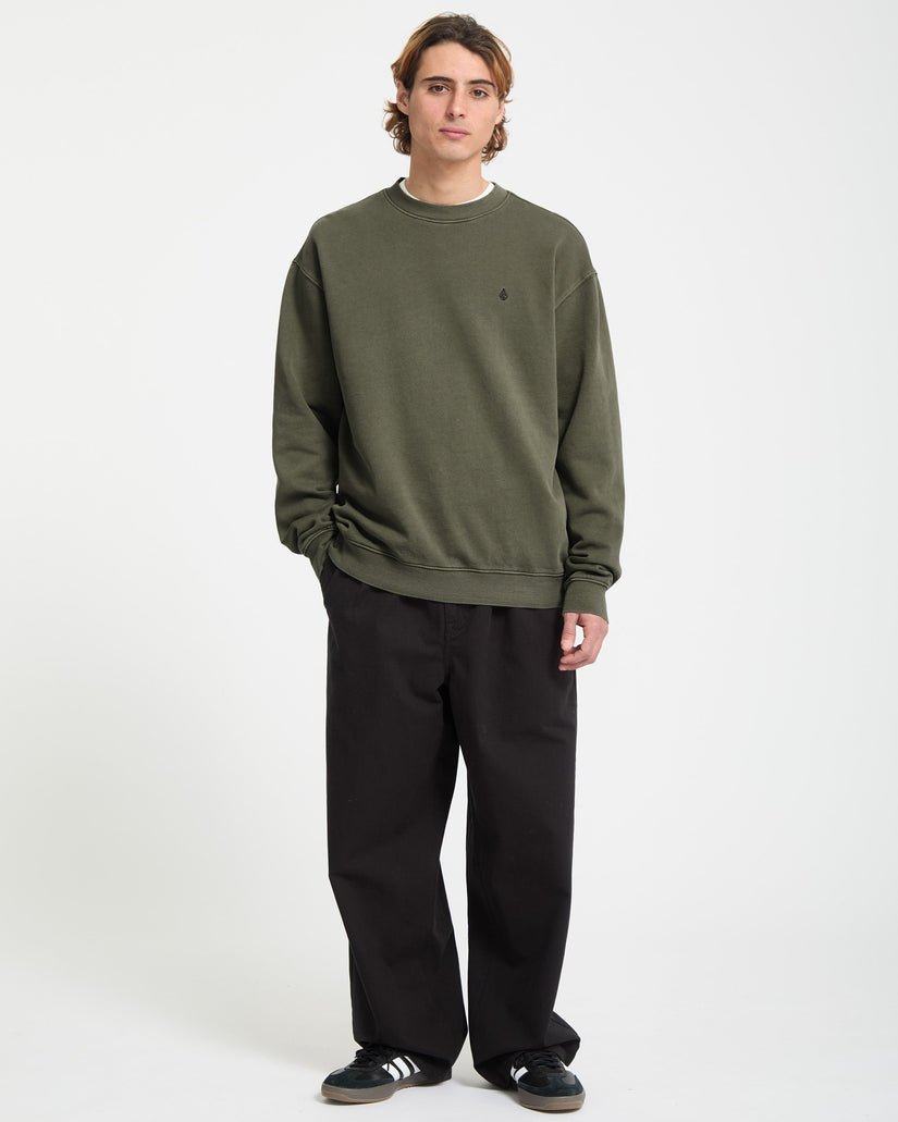Single Stone Fleece-Sweatshirt - Dark Olive