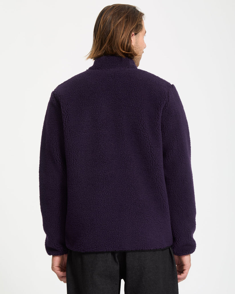 Muzzer Fuzzar Zip-Sherpa-Sweatshirt - Dark Purple