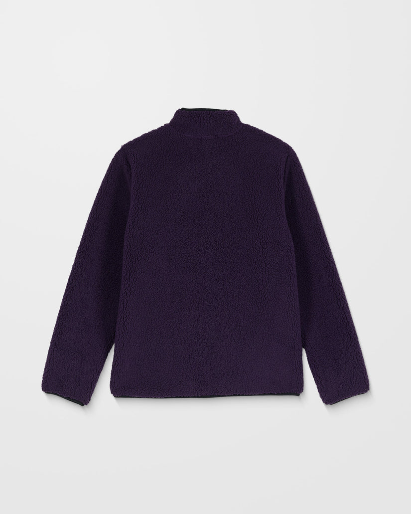 Muzzer Fuzzar Zip-Sherpa-Sweatshirt - Dark Purple
