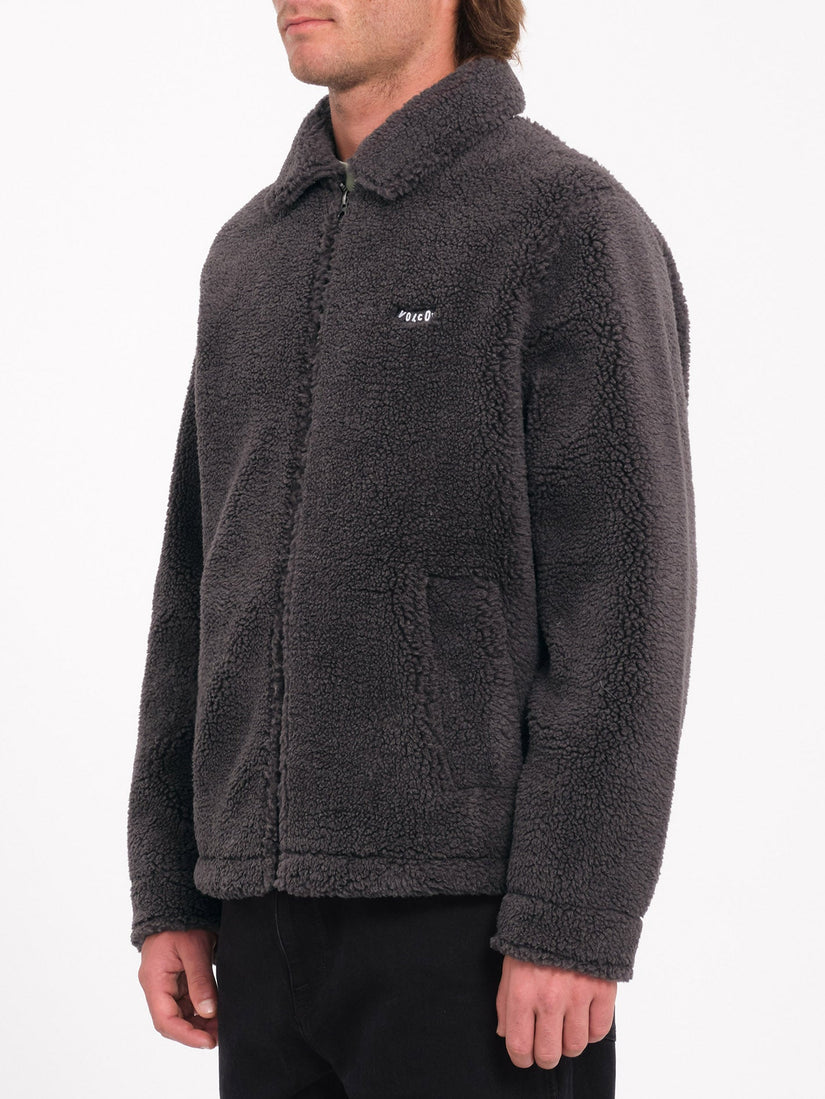 Edwart II Zip Sherpa Jacke - Asphalt Black