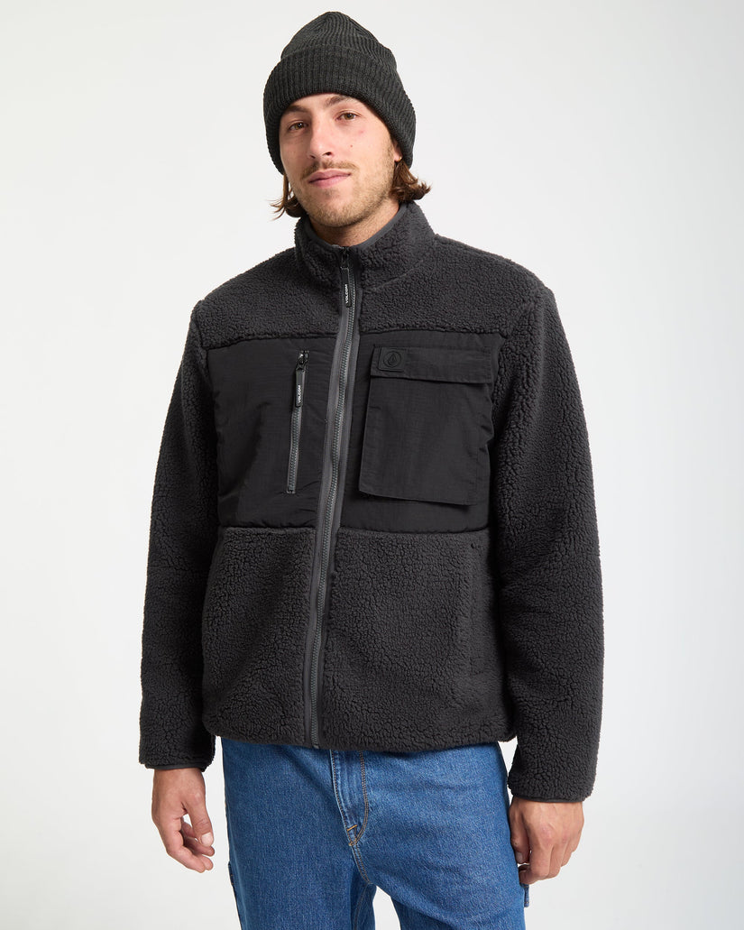 Storm Stone Zip Sherpa Jacke - Asphalt Black