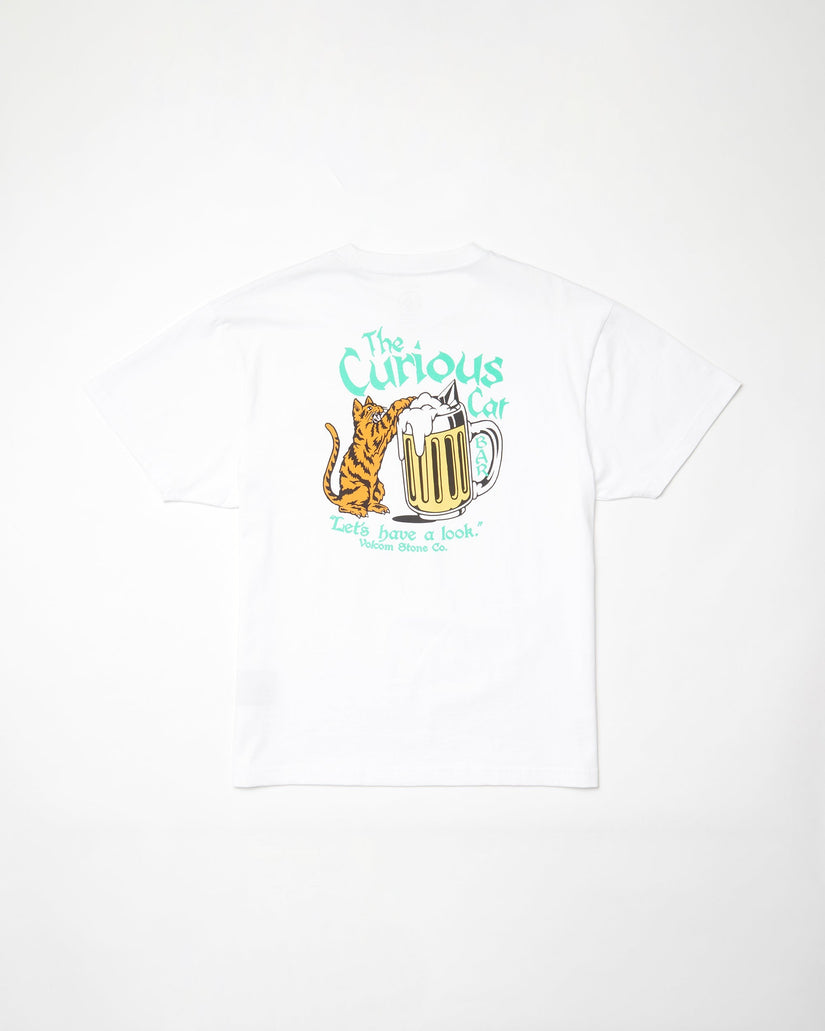 Curious Cat T-shirt - WHITE