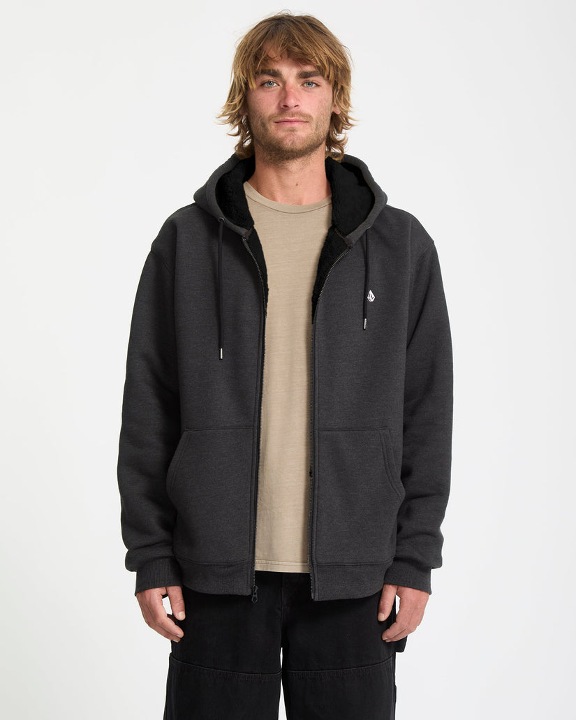 Single Stone Gefütterter Zip Hoodie - Heather Black