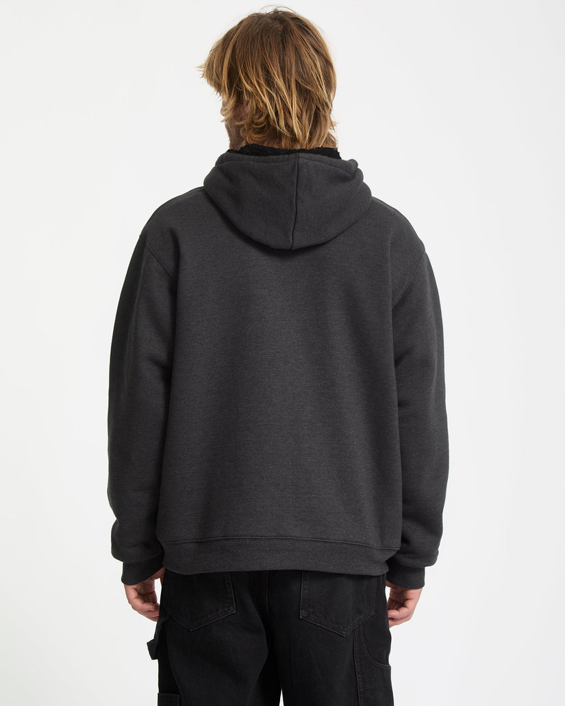 Single Stone Gefütterter Zip Hoodie - Heather Black
