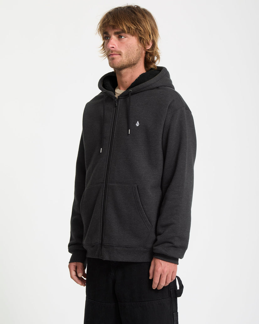Single Stone Gefütterter Zip Hoodie - Heather Black