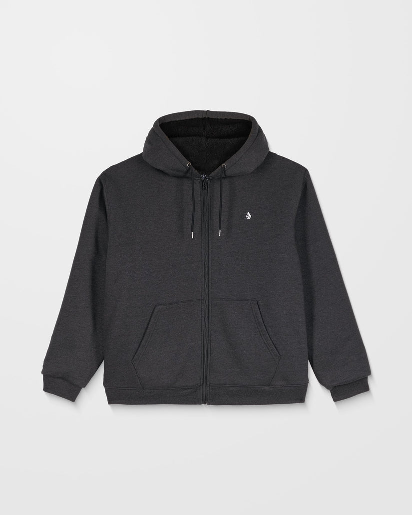 Single Stone Gefütterter Zip Hoodie - Heather Black