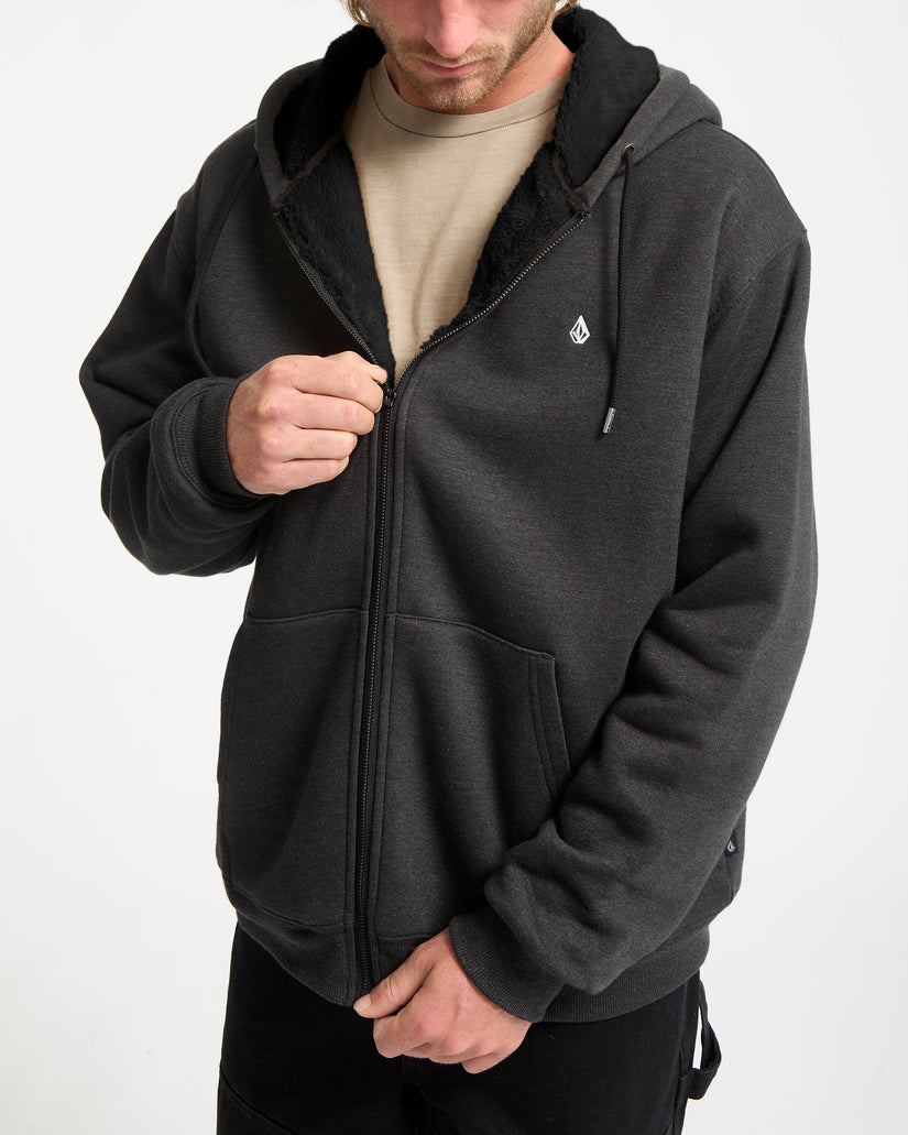 Single Stone Gefütterter Zip Hoodie - Heather Black