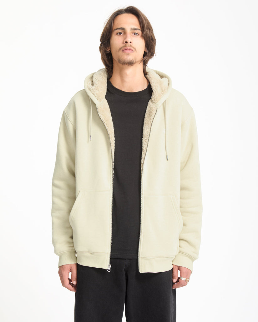 Single Stone Gefütterter Zip Hoodie - Light Beige