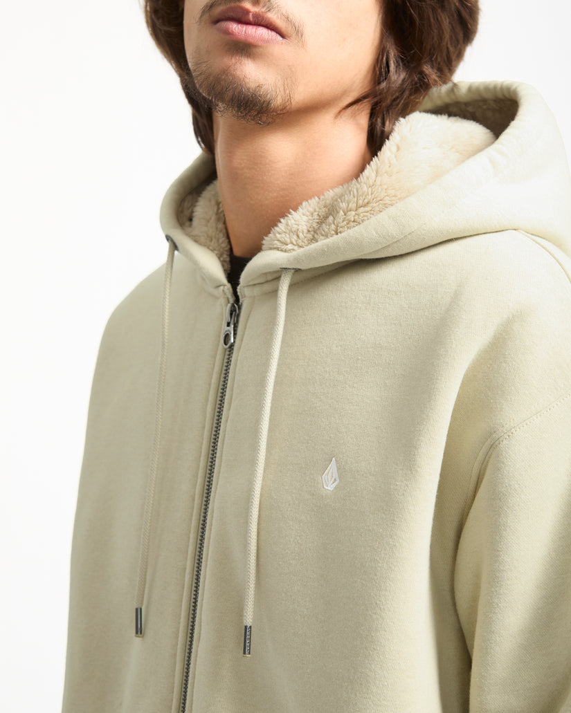 Single Stone Gefütterter Zip Hoodie - Light Beige