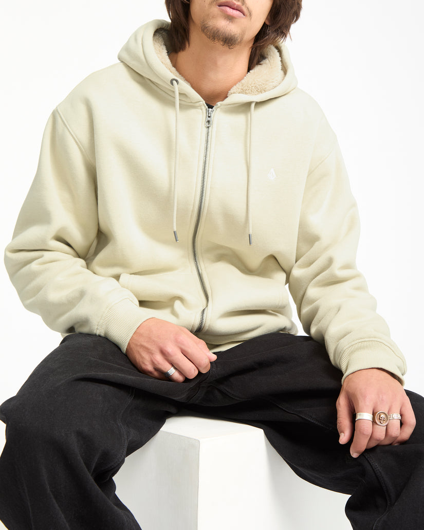 Single Stone Gefütterter Zip Hoodie - Light Beige