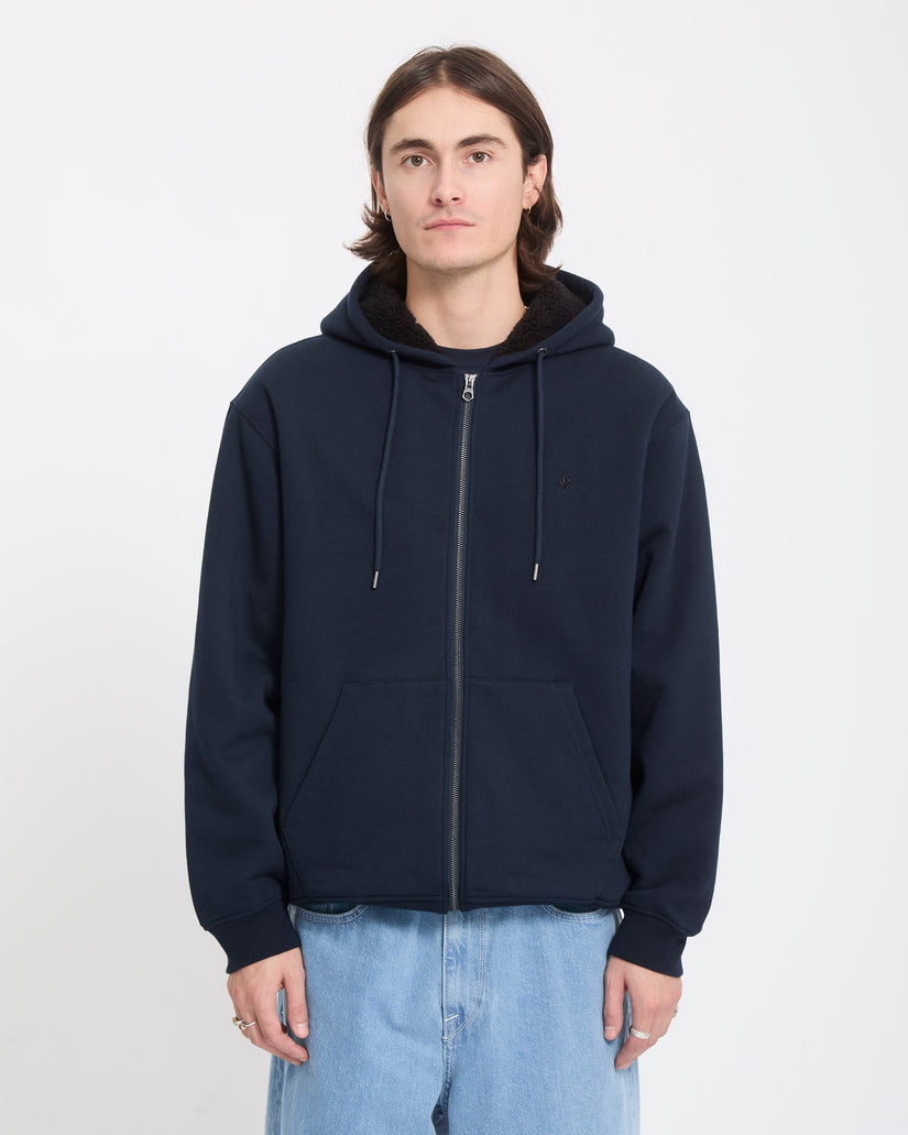 Single Stone Zip Sherpa Hoodie - Marine