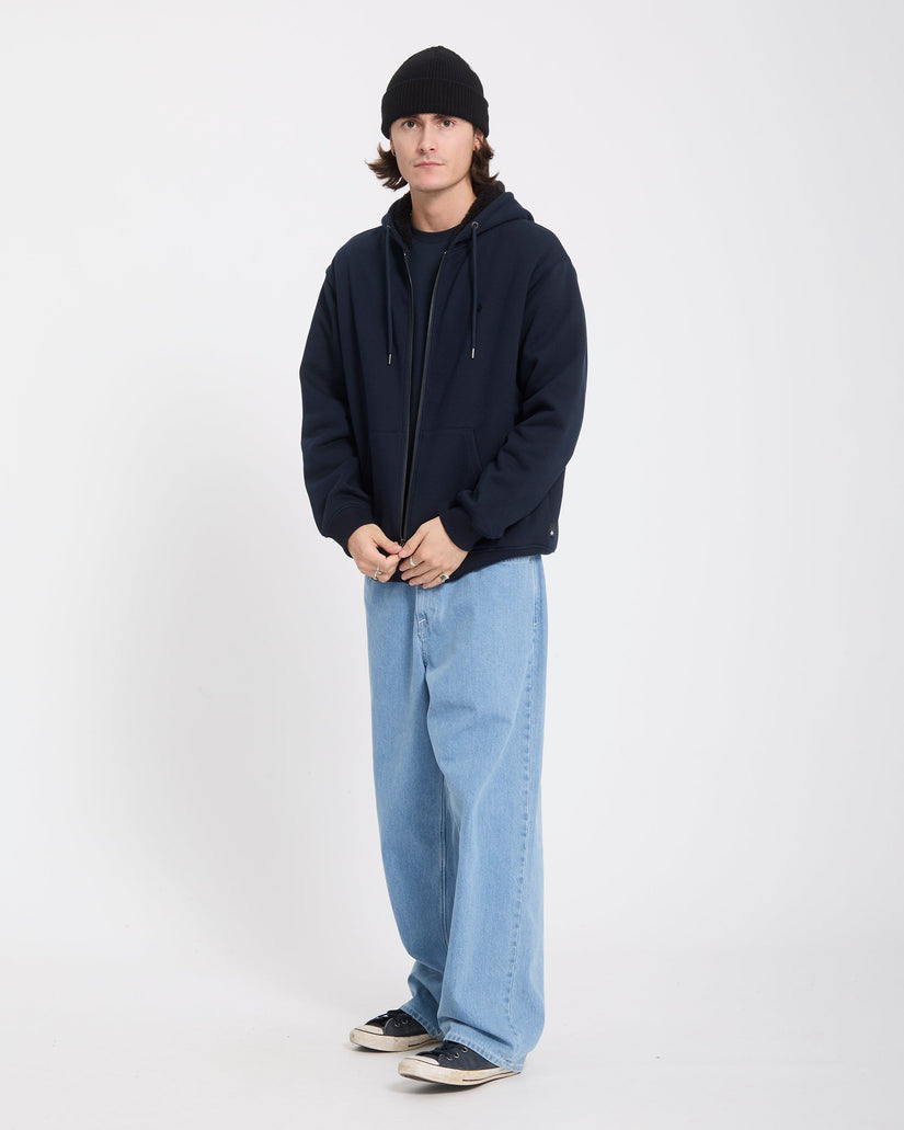 Single Stone Zip Sherpa Hoodie - Marine