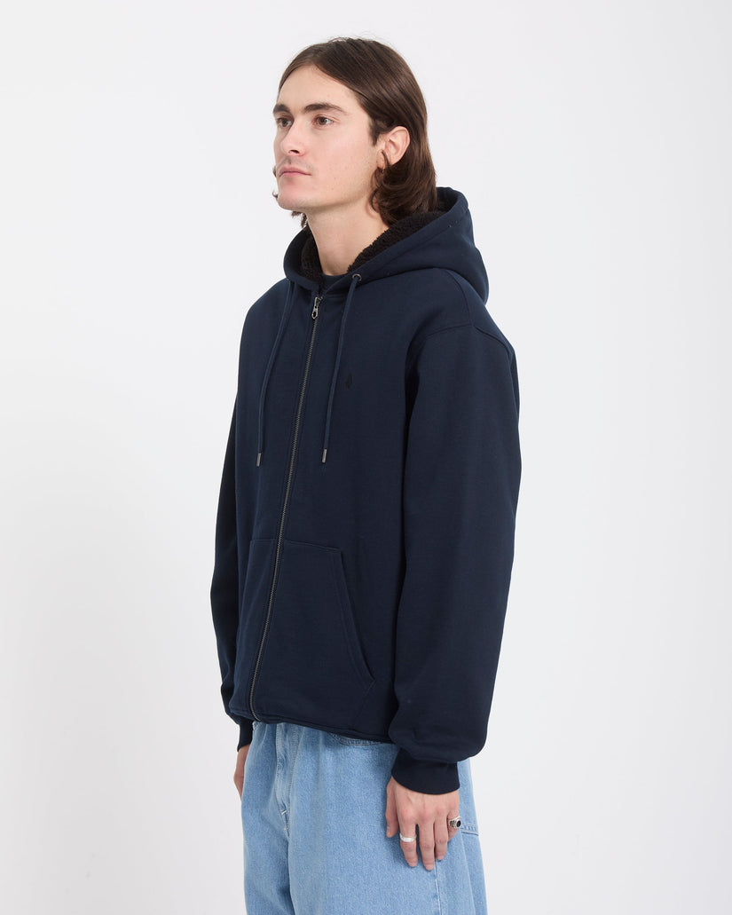 Single Stone Zip Sherpa Hoodie - Marine