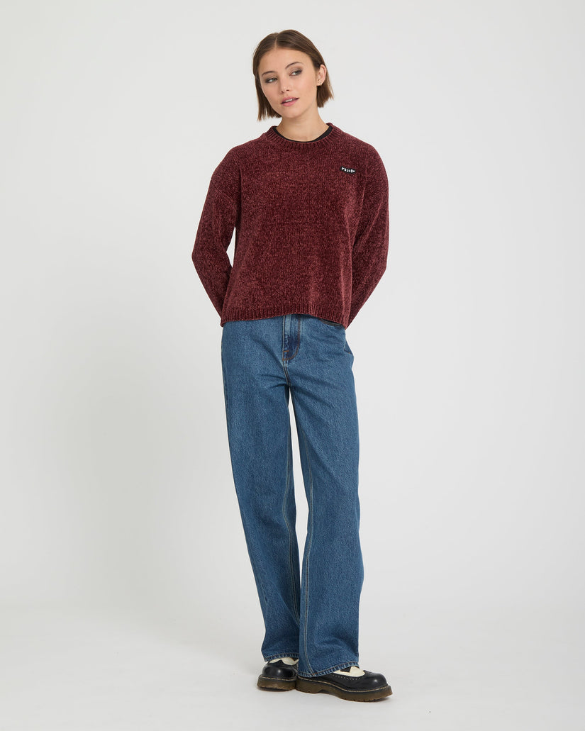 Bubble Tease Pullover - Brick