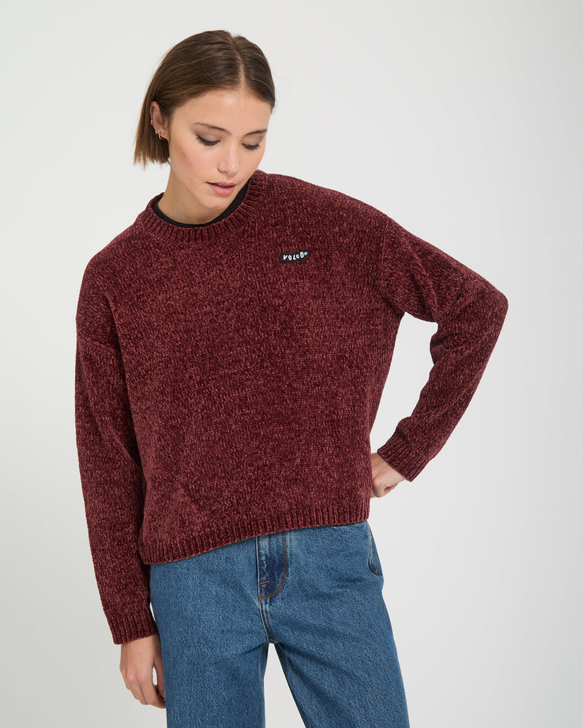 Bubble Tease Pullover - Brick