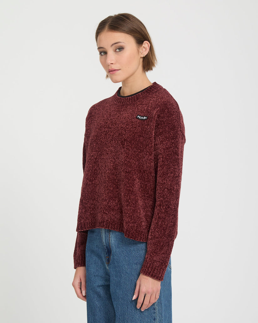 Bubble Tease Pullover - Brick