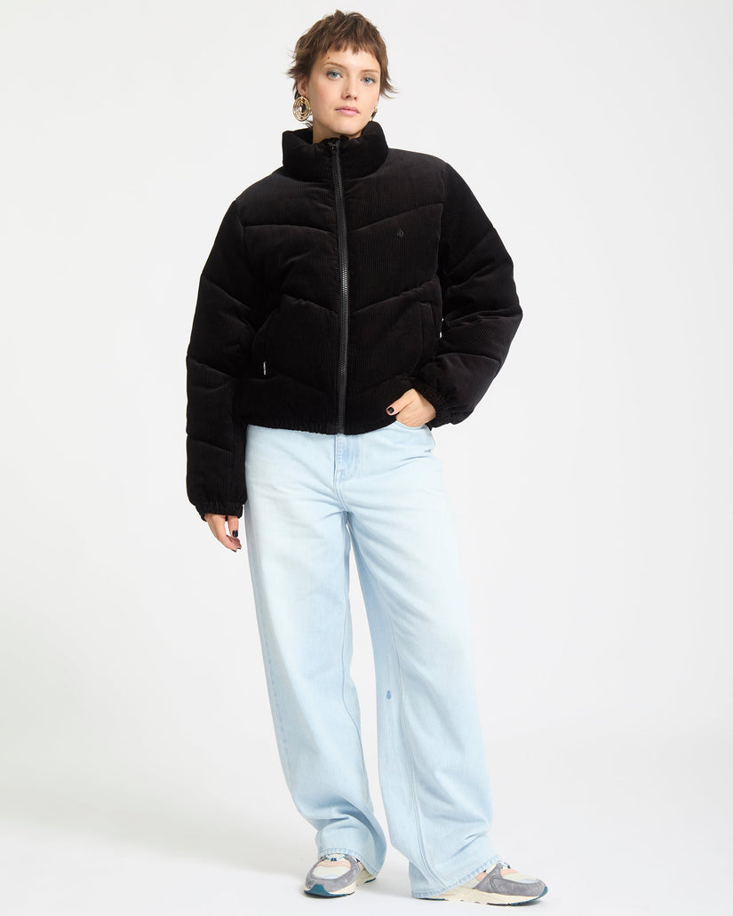 Cord'N Stone Puffer Jacke - Black