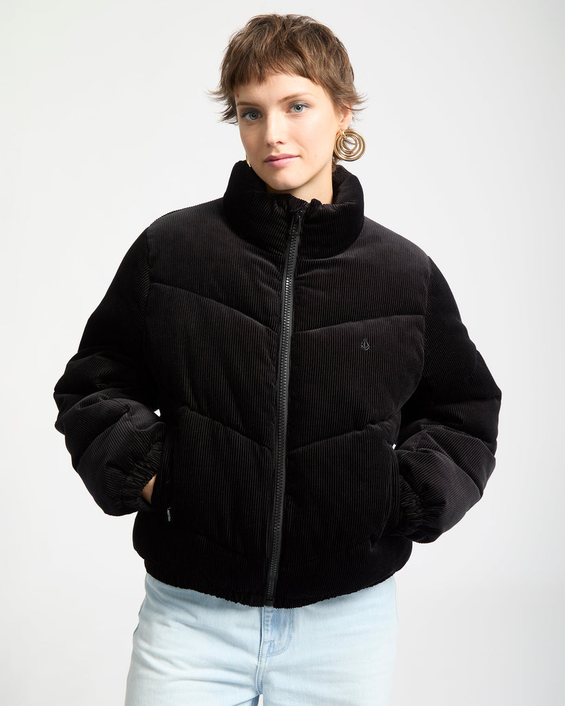 Cord'N Stone Puffer Jacke - Black