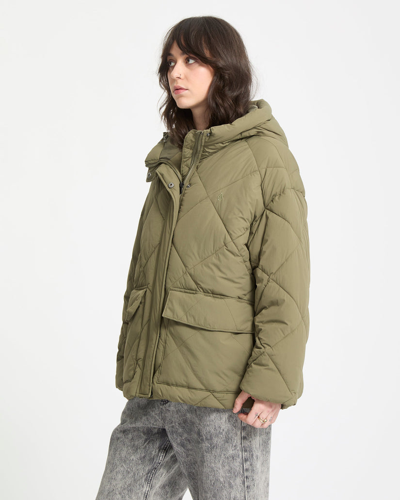 Out Of Boxy Puffer Jacke - Wintermoss