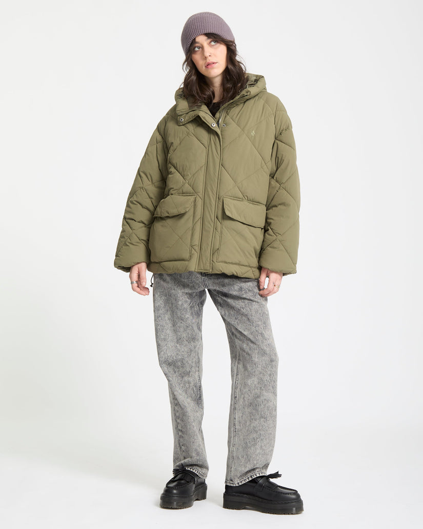 Out Of Boxy Puffer Jacke - Wintermoss