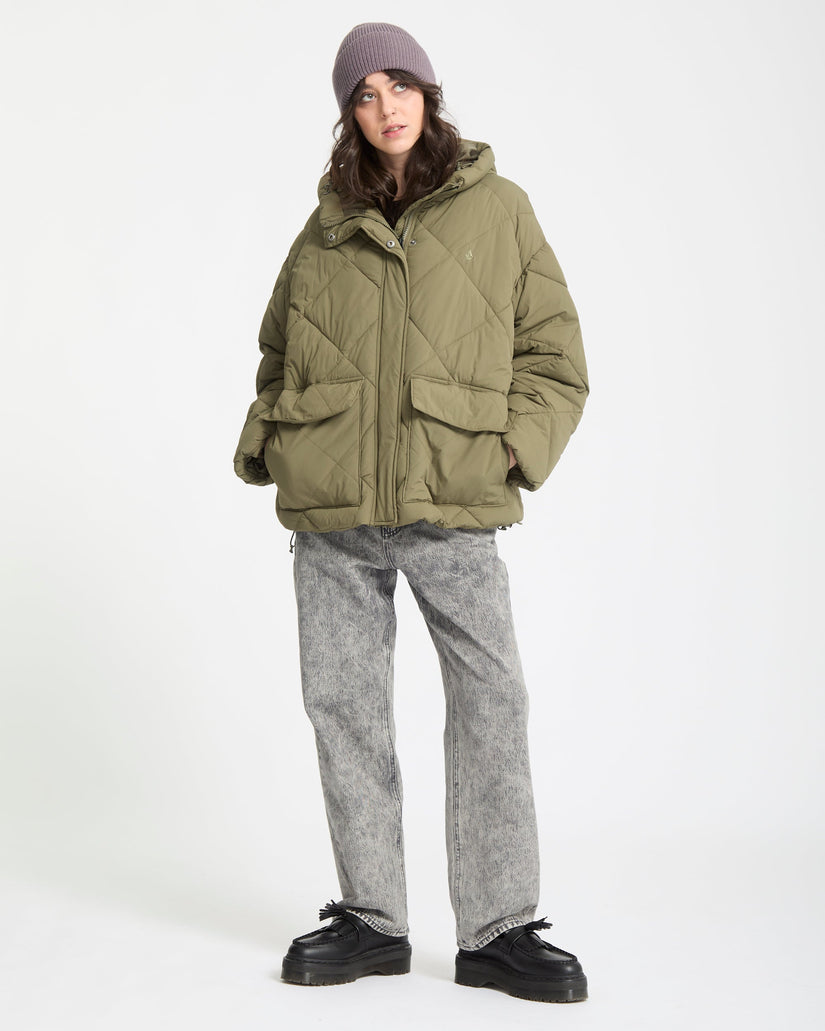 Out Of Boxy Puffer Jacke - Wintermoss