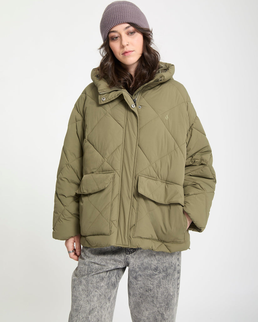 Out Of Boxy Puffer Jacke - Wintermoss
